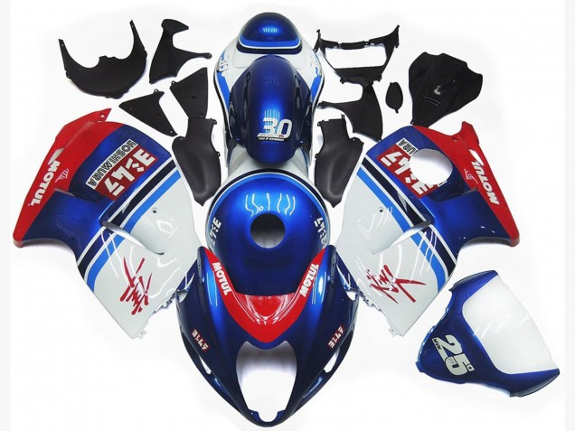 1997-2007 Blaues & Weißes Custom-Logo Motul GSXR 1300 Motorrad Verkleidungen 1997-2007 Blaues & Weißes Custom-Logo Motul GSXR 1300 Motorrad Verkleidungen