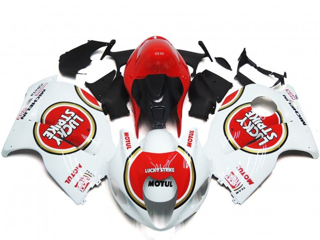1997-2007 Rot Lucky Strike Stil GSXR 1300 Motorrad Verkleidungen 1997-2007 Rot Lucky Strike Stil GSXR 1300 Motorrad Verkleidungen