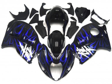 1997-2007 Schwarz Mit Tiefes Blau Flamme GSXR 1300 Motorrad Verkleidungen