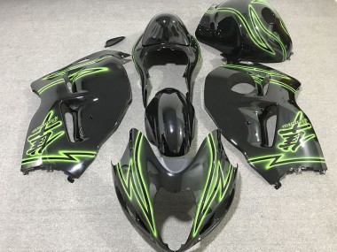 1997-2007 Schwarzer & Grüner Blitz GSXR 1300 Motorrad Verkleidungen