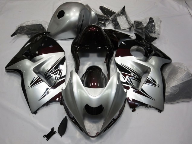 1997-2007 Silber & Tiefrot GSXR 1300 Motorrad Verkleidungen 1997-2007 Silber & Tiefrot GSXR 1300 Motorrad Verkleidungen