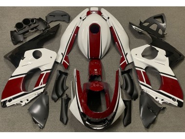 1998-2007 Glänzend Weiß & Tiefrot YZF600 Motorrad Verkleidungen