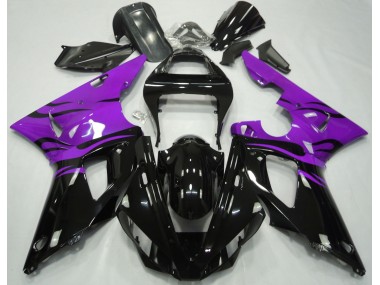 2000-2001 Schwarz Flamme & Lila R1 Motorrad Verkleidungen