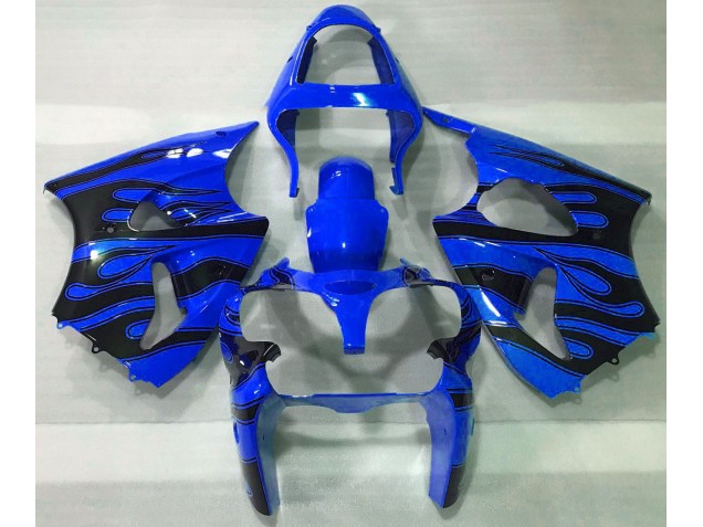 2000-2002 Blau & Schwarz Flamme ZX6R Motorrad Verkleidungen 2000-2002 Blau & Schwarz Flamme ZX6R Motorrad Verkleidungen