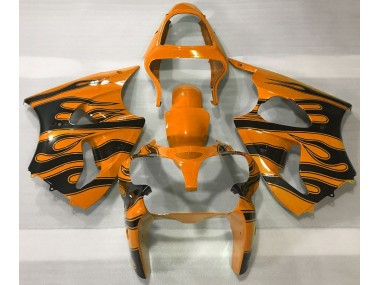 2000-2002 Orange & Schwarz Flamme ZX6R Motorrad Verkleidungen