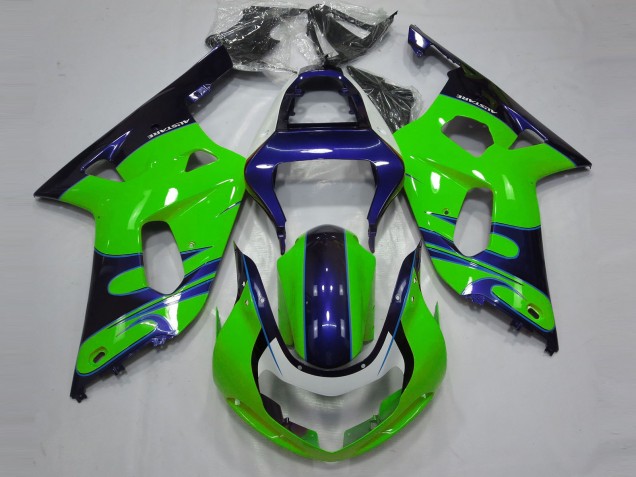 2001-2003 Glänzend Grün & Blau GSXR 600-750 Motorrad Verkleidungen 2001-2003 Glänzend Grün & Blau GSXR 600-750 Motorrad Verkleidungen