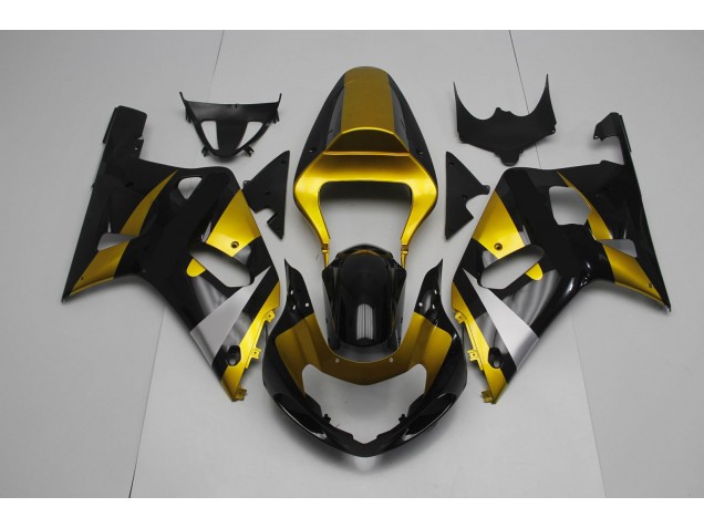 2001-2003 Glänzendes Schwarz & Gold GSXR 600-750 Motorrad Verkleidungen 2001-2003 Glänzendes Schwarz & Gold GSXR 600-750 Motorrad Verkleidungen
