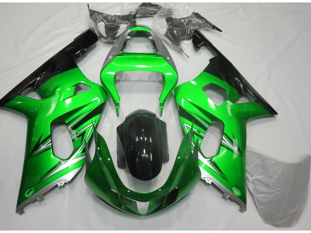 2001-2003 Grün & Silber GSXR 600-750 Motorrad Verkleidungen 2001-2003 Grün & Silber GSXR 600-750 Motorrad Verkleidungen