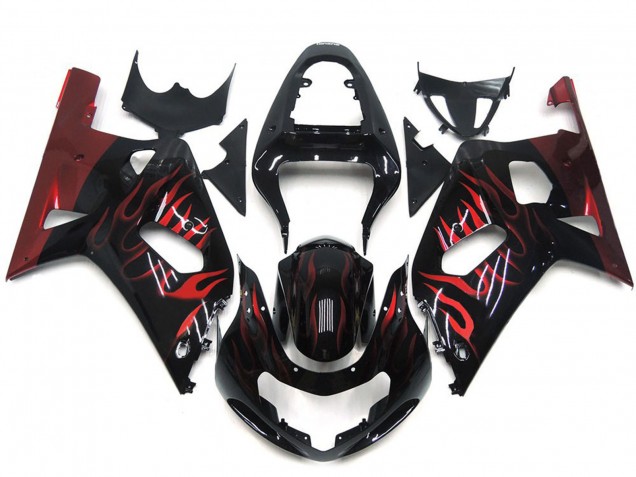 2001-2003 Leuchtend Rot Flamme GSXR 600-750 Motorrad Verkleidungen 2001-2003 Leuchtend Rot Flamme GSXR 600-750 Motorrad Verkleidungen