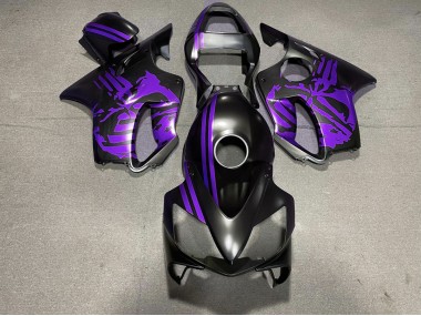 2001-2003 Matt Schwarzer & Violetter Totenkopf CBR600 F4i Motorrad Verkleidungen