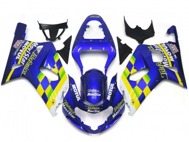 2001-2003 Movistar Blau Glänzend GSXR 600-750 Motorrad Verkleidungen 2001-2003 Movistar Blau Glänzend GSXR 600-750 Motorrad Verkleidungen