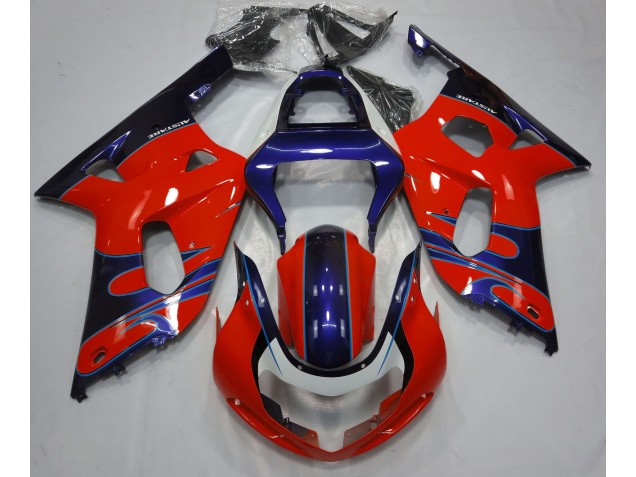 2001-2003 Rot Glänzend & Blau GSXR 600-750 Motorrad Verkleidungen 2001-2003 Rot Glänzend & Blau GSXR 600-750 Motorrad Verkleidungen