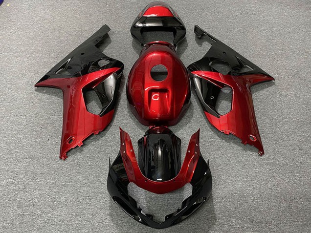 2001-2003 Rot Glänzend & Schwarz GSXR 600-750 Motorrad Verkleidungen 2001-2003 Rot Glänzend & Schwarz GSXR 600-750 Motorrad Verkleidungen