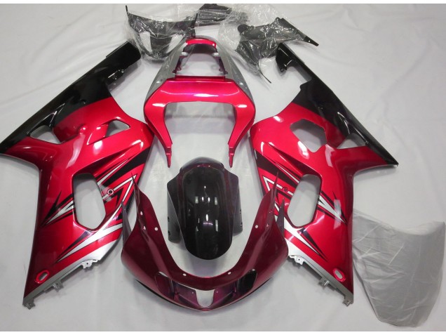 2001-2003 Rot & Silber GSXR 600-750 Motorrad Verkleidungen 2001-2003 Rot & Silber GSXR 600-750 Motorrad Verkleidungen
