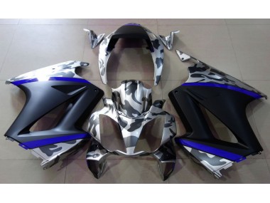 2002-2012 Grau Tarnung & Blau VFR800 Motorrad Verkleidungen