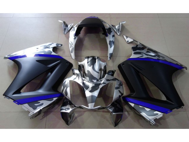 2002-2012 Grau Tarnung & Blau VFR800 Motorrad Verkleidungen