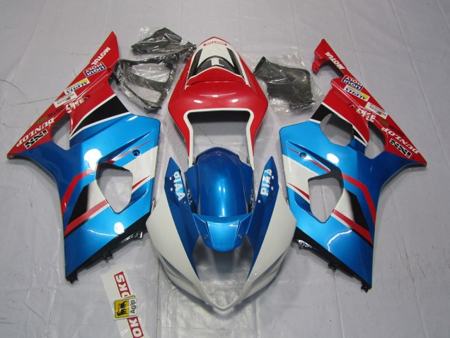 2003-2004 Blau & Rot GSXR 1000 Motorrad Verkleidungen 2003-2004 Blau & Rot GSXR 1000 Motorrad Verkleidungen