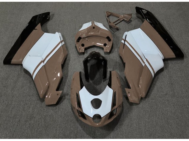 2003-2004 Glänzend Braun & Weiß Ducati 749 999 Motorrad Verkleidungen 2003-2004 Glänzend Braun & Weiß Ducati 749 999 Motorrad Verkleidungen