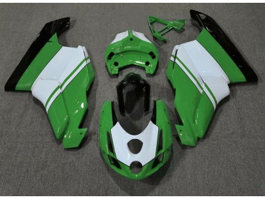 2003-2004 Glänzend Grün & Weiß Ducati 749 999 Motorrad Verkleidungen