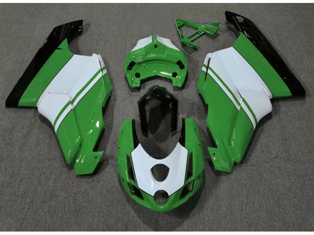 2003-2004 Glänzend Grün & Weiß Ducati 749 999 Motorrad Verkleidungen 2003-2004 Glänzend Grün & Weiß Ducati 749 999 Motorrad Verkleidungen