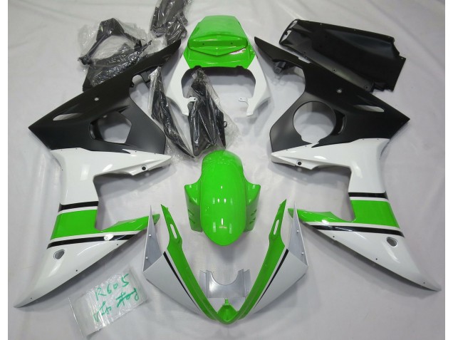 2003-2004 Glänzend Weiß & Grün R6 Motorrad Verkleidungen 2003-2004 Glänzend Weiß & Grün R6 Motorrad Verkleidungen