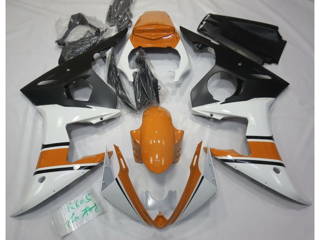 2003-2004 Glänzend Weiß & Orange R6 Motorrad Verkleidungen 2003-2004 Glänzend Weiß & Orange R6 Motorrad Verkleidungen