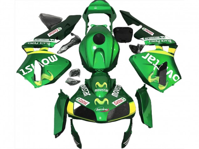 2003-2004 Grün Movistar CBR600RR Motorrad Verkleidungen 2003-2004 Grün Movistar CBR600RR Motorrad Verkleidungen