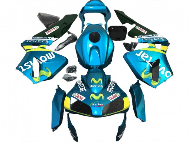 2003-2004 Hellblau Movistar CBR600RR Motorrad Verkleidungen 2003-2004 Hellblau Movistar CBR600RR Motorrad Verkleidungen