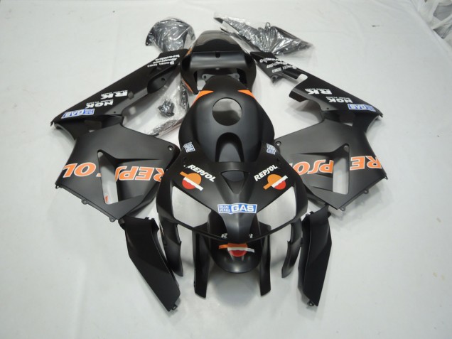 2003-2004 Matt Schwarz Repsol CBR600RR Motorrad Verkleidungen 2003-2004 Matt Schwarz Repsol CBR600RR Motorrad Verkleidungen
