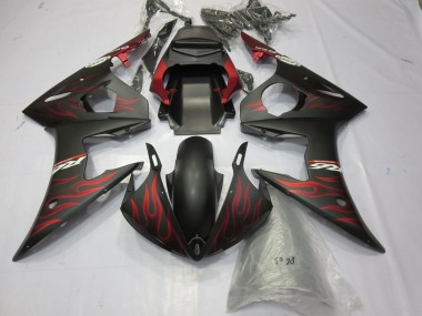 2003-2004 Mattrot Flamme R6 Motorrad Verkleidungen
