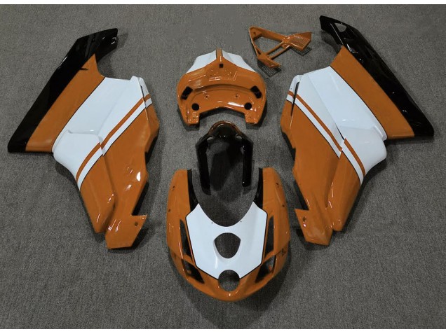 2003-2004 Orange Glänzend & Weiß Ducati 749 999 Motorrad Verkleidungen 2003-2004 Orange Glänzend & Weiß Ducati 749 999 Motorrad Verkleidungen