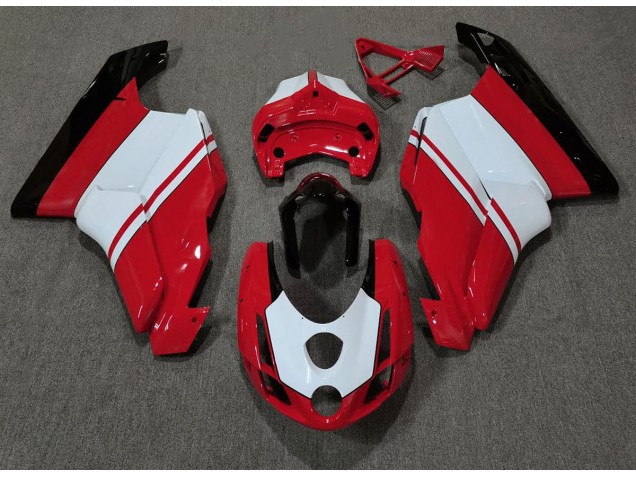 2003-2004 Rot Glänzend & Weiß Ducati 749 999 Motorrad Verkleidungen 2003-2004 Rot Glänzend & Weiß Ducati 749 999 Motorrad Verkleidungen