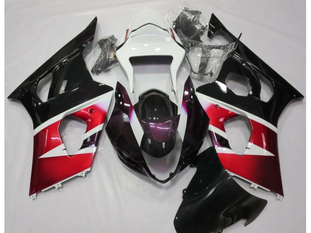 2003-2004 Rot Glänzend & Weiß GSXR 1000 Motorrad Verkleidungen 2003-2004 Rot Glänzend & Weiß GSXR 1000 Motorrad Verkleidungen