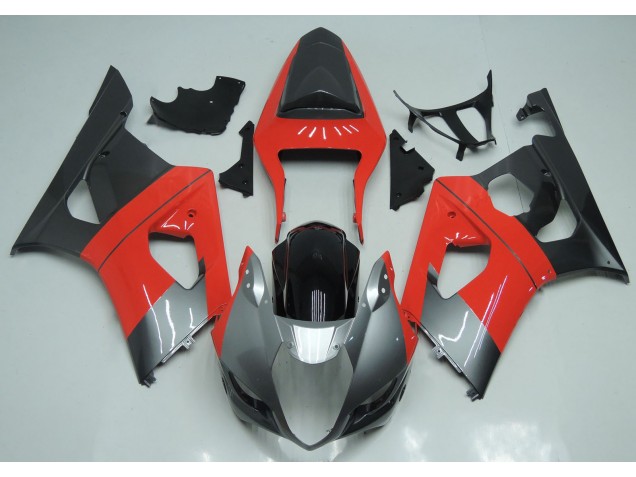 2003-2004 Rot-Silber & Schwarz GSXR 1000 Motorrad Verkleidungen 2003-2004 Rot-Silber & Schwarz GSXR 1000 Motorrad Verkleidungen