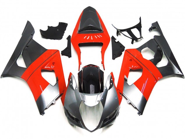 2003-2004 Schlichte Rot & Silbernes Design GSXR 1000 Motorrad Verkleidungen 2003-2004 Schlichte Rot & Silbernes Design GSXR 1000 Motorrad Verkleidungen