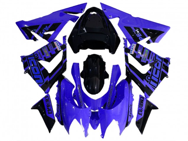 2004-2005 Blau & Schwarz & Logos ZX10R Motorrad Verkleidungen 2004-2005 Blau & Schwarz & Logos ZX10R Motorrad Verkleidungen