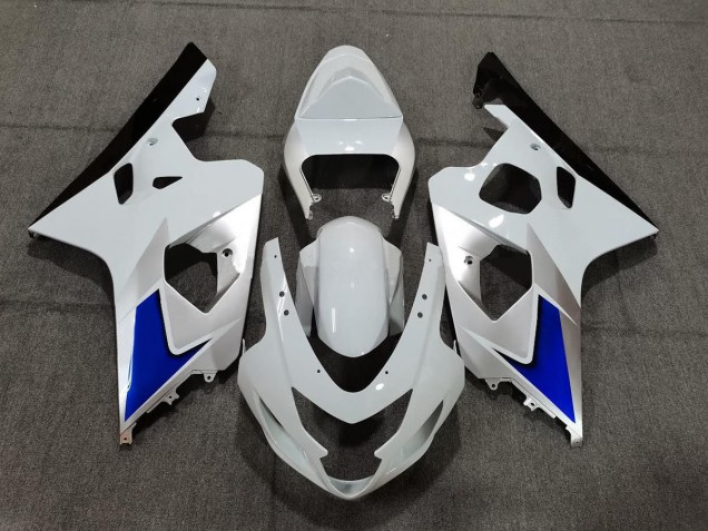 2004-2005 Blauweiß & Silber Stil GSXR 600-750 Motorrad Verkleidungen 2004-2005 Blauweiß & Silber Stil GSXR 600-750 Motorrad Verkleidungen