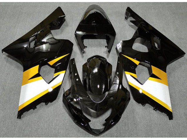 2004-2005 Glänzendes Schwarz & Gelb GSXR 600-750 Motorrad Verkleidungen 2004-2005 Glänzendes Schwarz & Gelb GSXR 600-750 Motorrad Verkleidungen