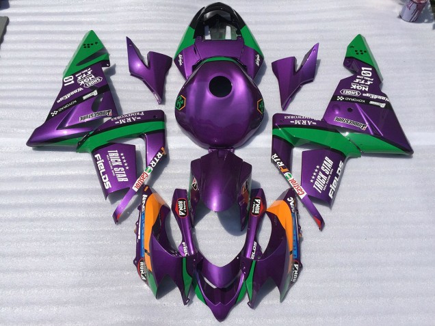 2004-2005 Lila & Grün Trickstar ZX10R Motorrad Verkleidungen 2004-2005 Lila & Grün Trickstar ZX10R Motorrad Verkleidungen