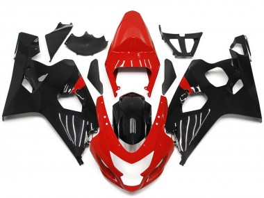 2004-2005 Rot & Glänzender Schwarzstil GSXR 600-750 Motorrad Verkleidungen