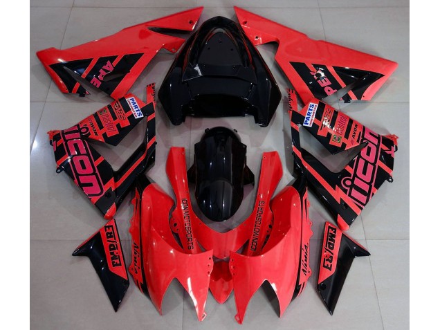 2004-2005 Rot & Schwarz & Logos ZX10R Motorrad Verkleidungen 2004-2005 Rot & Schwarz & Logos ZX10R Motorrad Verkleidungen