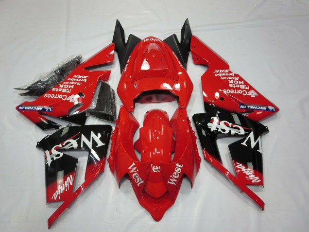 2004-2005 Rot West ZX10R Motorrad Verkleidungen 2004-2005 Rot West ZX10R Motorrad Verkleidungen