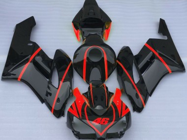 2004-2005 Schwarz Glänzend & Rot CBR1000RR Motorrad Verkleidungen