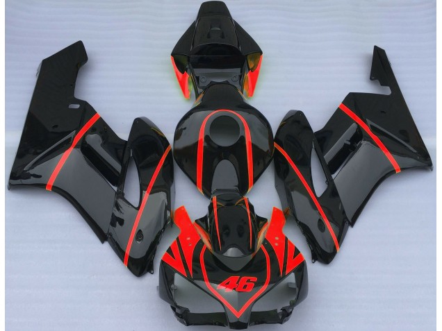 2004-2005 Schwarz Glänzend & Rot CBR1000RR Motorrad Verkleidungen 2004-2005 Schwarz Glänzend & Rot CBR1000RR Motorrad Verkleidungen