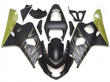 2004-2005 Schwarz Matt & Gold Corona Benutzerdefiniert GSXR 600-750 Motorrad Verkleidungen