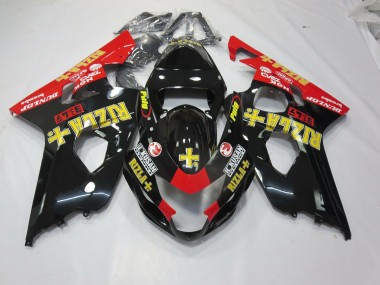 2004-2005 Schwarz Rizla GSXR 600-750 Motorrad Verkleidungen