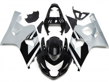 2004-2005 Silber & Schwarz Glänzend OEM Stil GSXR 600-750 Motorrad Verkleidungen