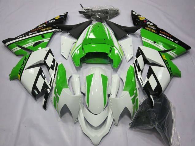 2004-2005 Spezial Weißgrün ZX10R Motorrad Verkleidungen 2004-2005 Spezial Weißgrün ZX10R Motorrad Verkleidungen