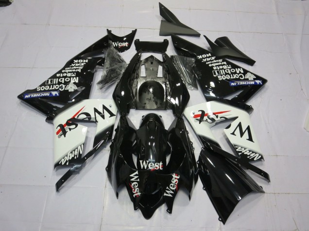 2004-2005 West Weiß Schwarz ZX10R Motorrad Verkleidungen 2004-2005 West Weiß Schwarz ZX10R Motorrad Verkleidungen