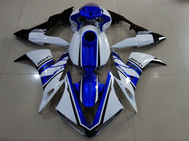 2004-2006 Glänzend Weiß & Blau R1 Motorrad Verkleidungen 2004-2006 Glänzend Weiß & Blau R1 Motorrad Verkleidungen